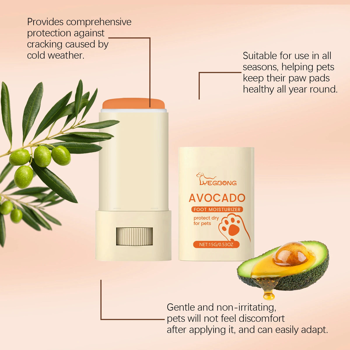 Yegbong Avocado Oil Deep Moisturizing Pet Paw Balm