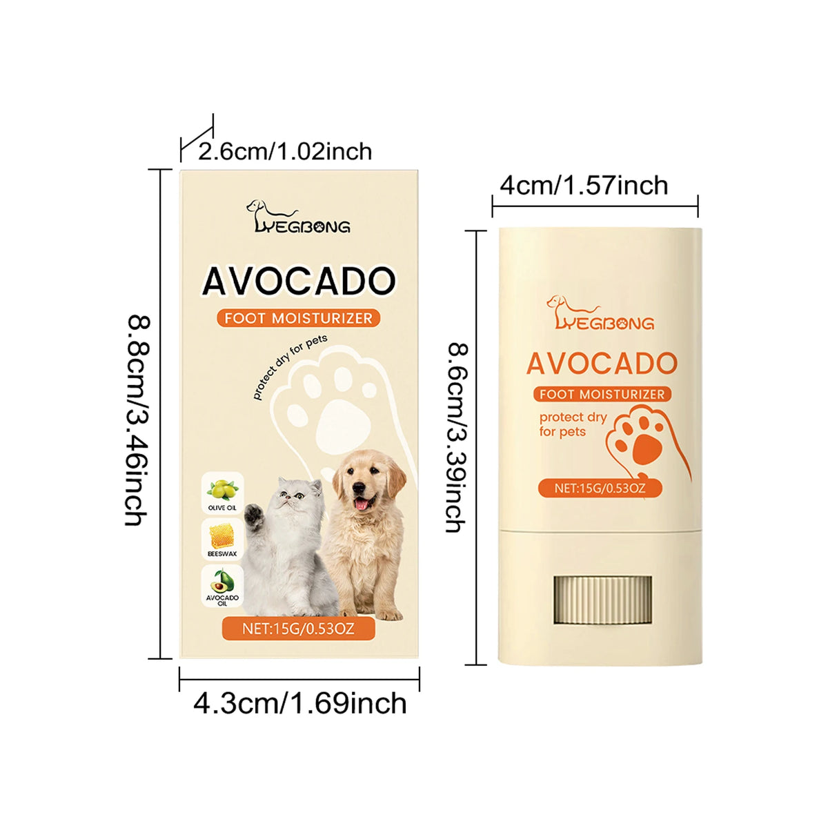 Yegbong Avocado Oil Deep Moisturizing Pet Paw Balm