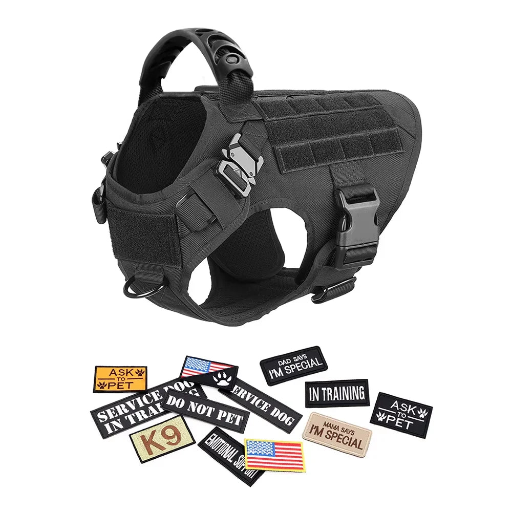 PetraVel Tactical Dog Harness Vest And Complete Accessory Set