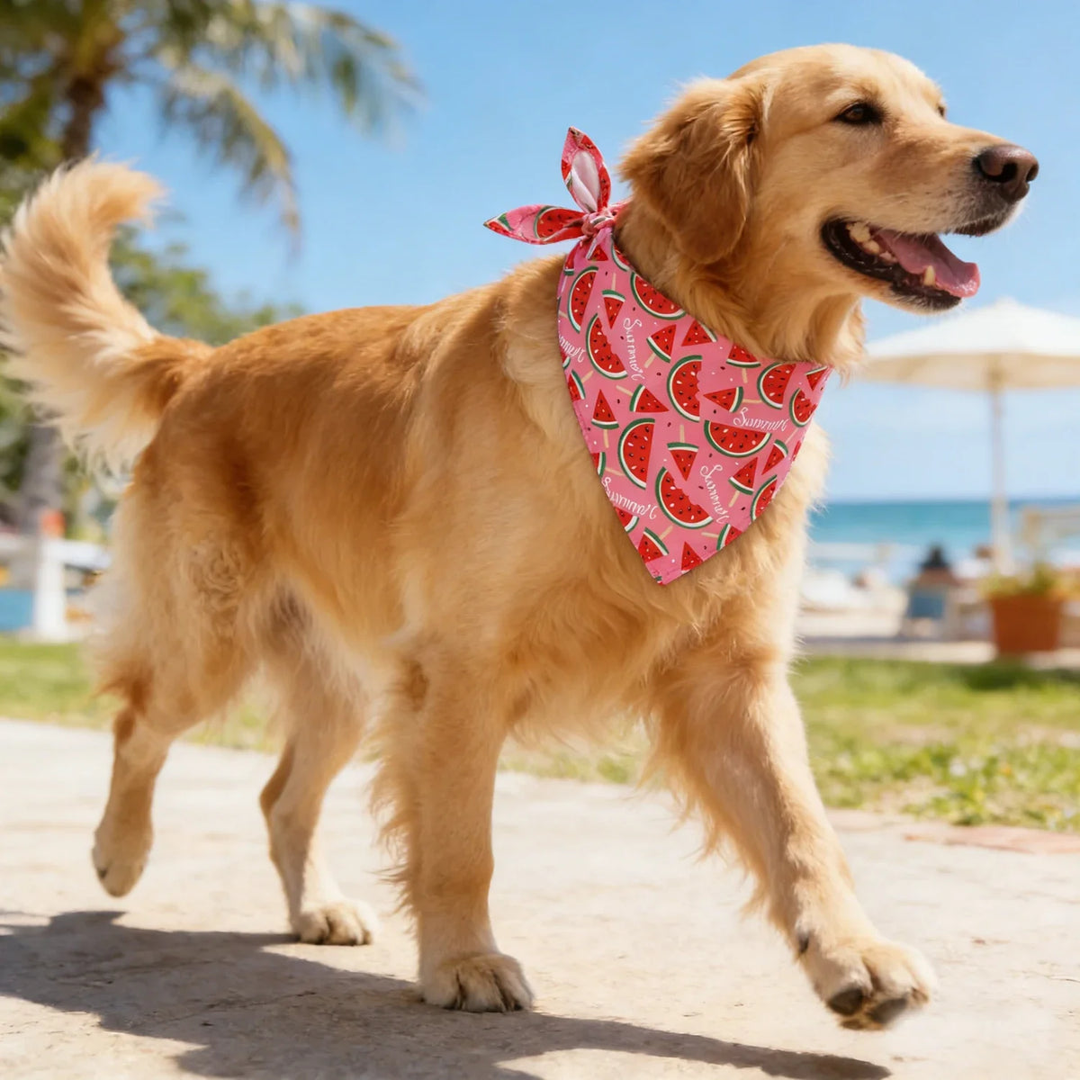Washable Fruit Floral Dog Bandana Soft Adjustable Pet Scarf