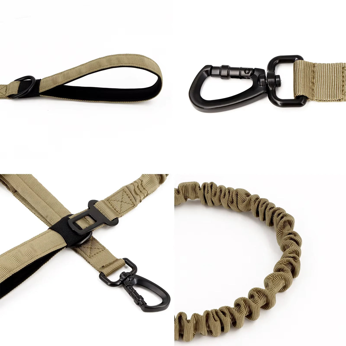 PETRAVEL Adjustable Military Dog Leash With Quick Release Control Handles