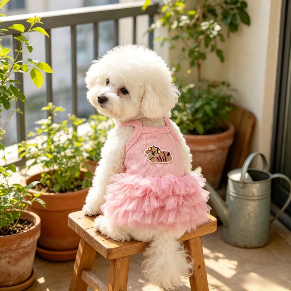 Sleeveless Puffy Princess Dog Skirt For Small Pets And Cats