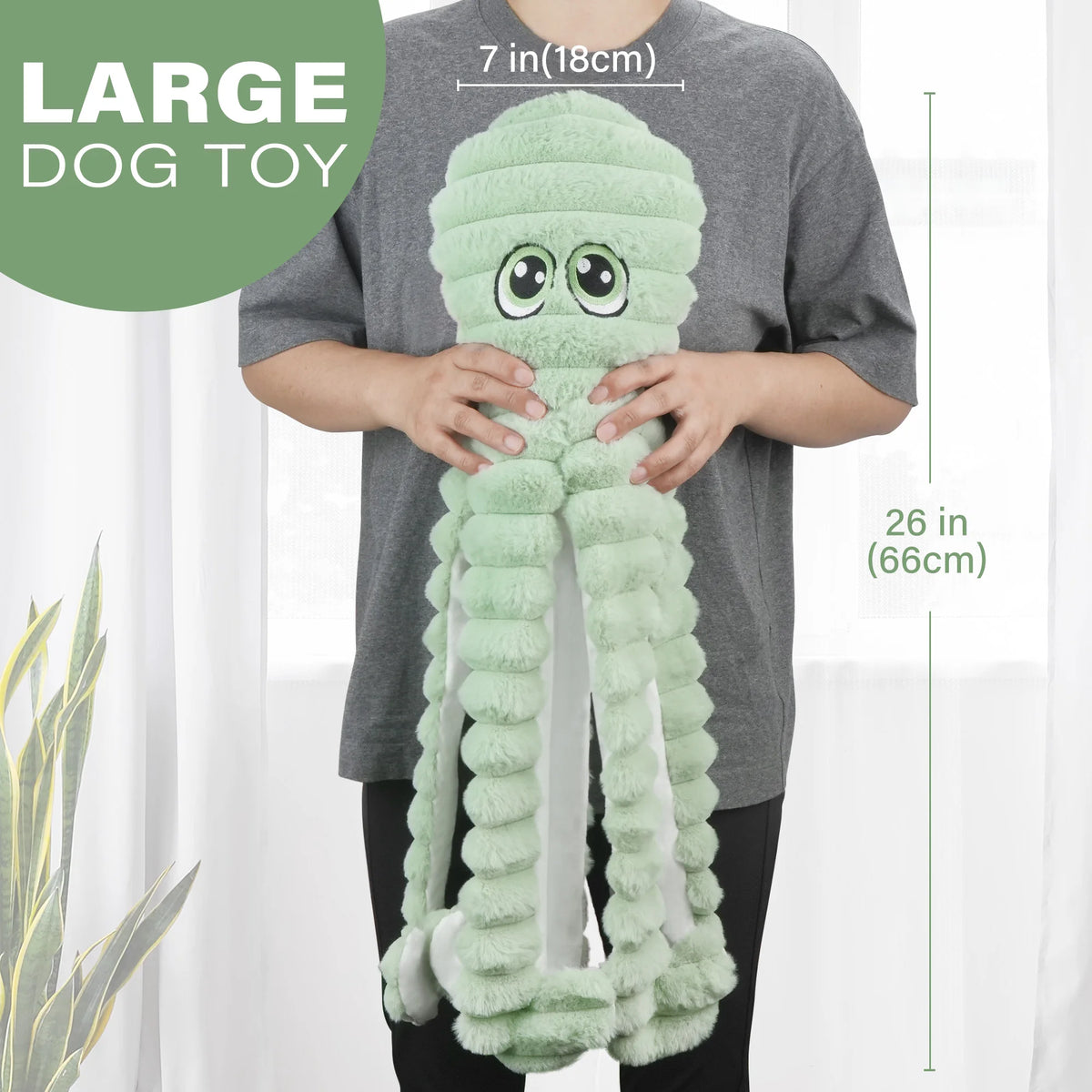 Octopus Design Squeaky Plush Dog Chew Toy For Interactive Play
