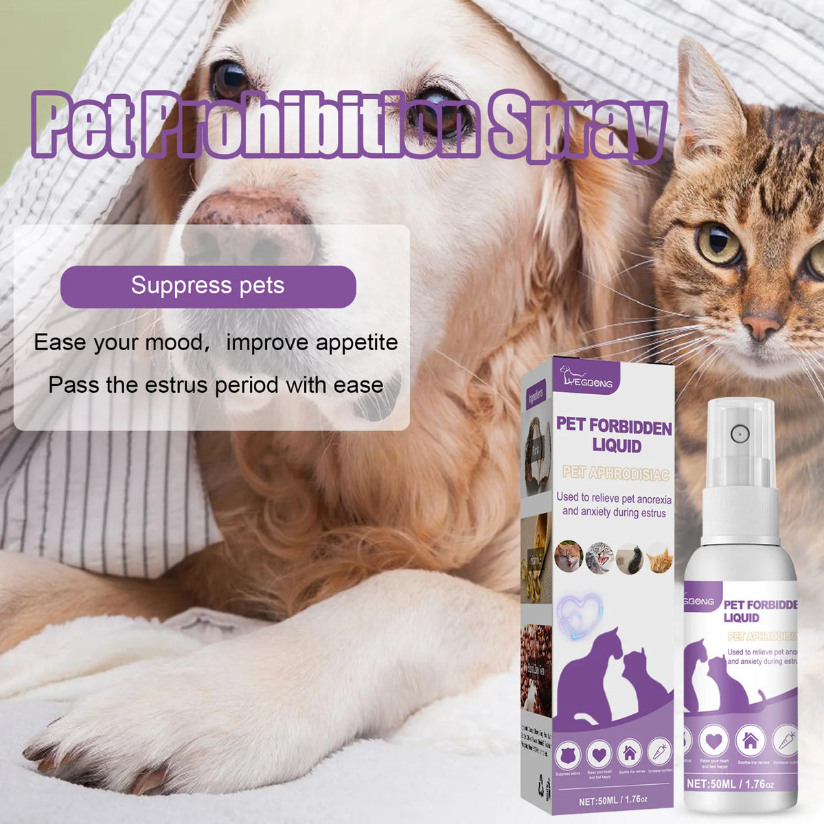 Pet Calming Diffuser Spray For Cats And Dogs Stress Relief
