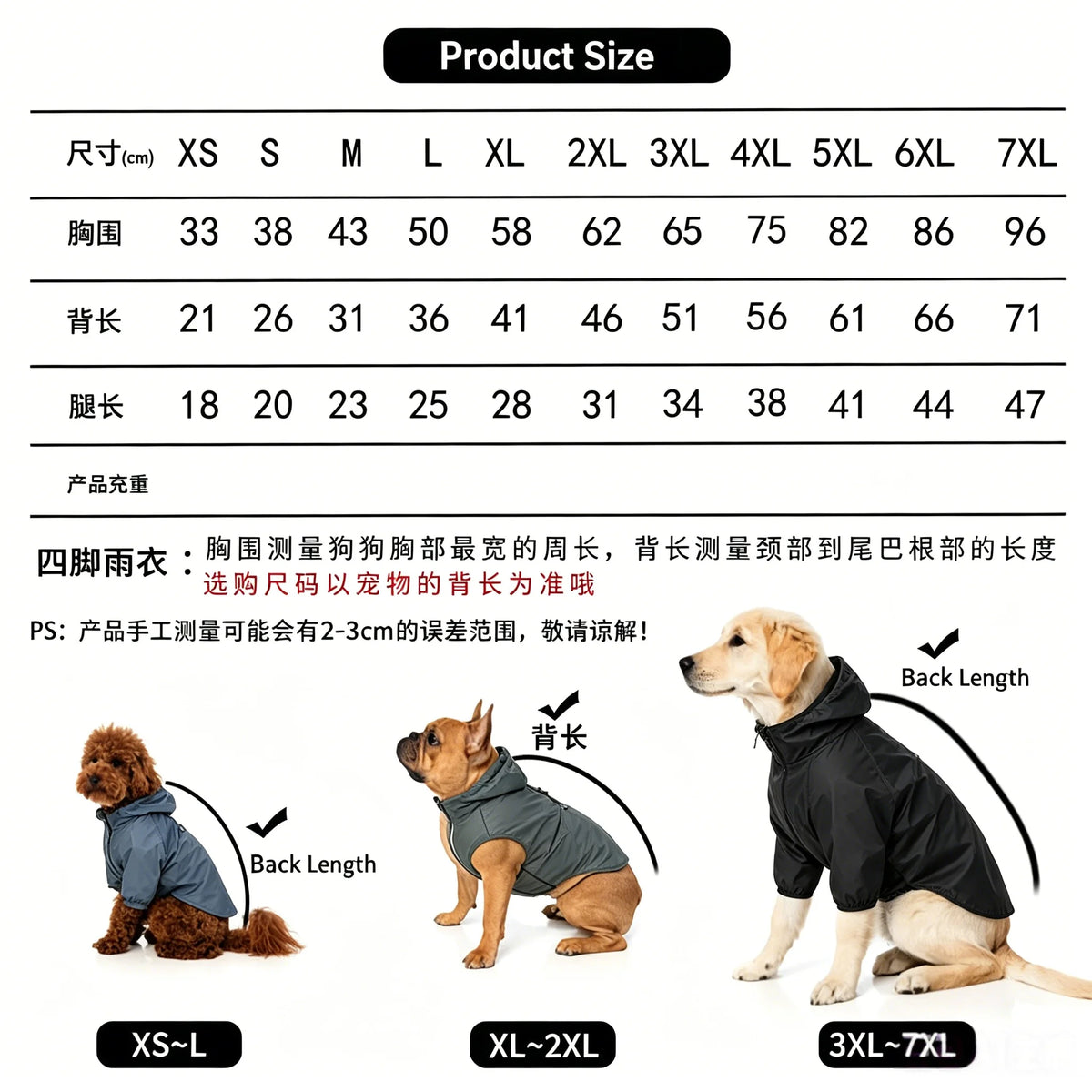 Waterproof Reflective Hooded Raincoat For Dogs And Cats