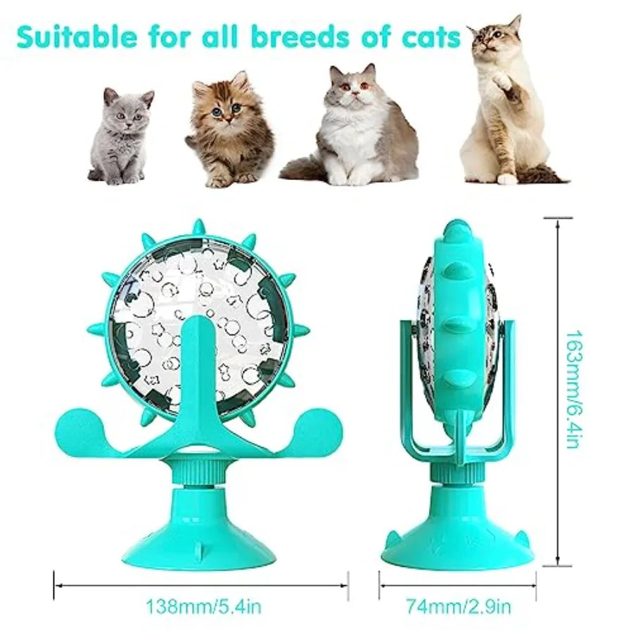 Interactive Cat And Dog Treat Dispenser Rotating Feeder Toy