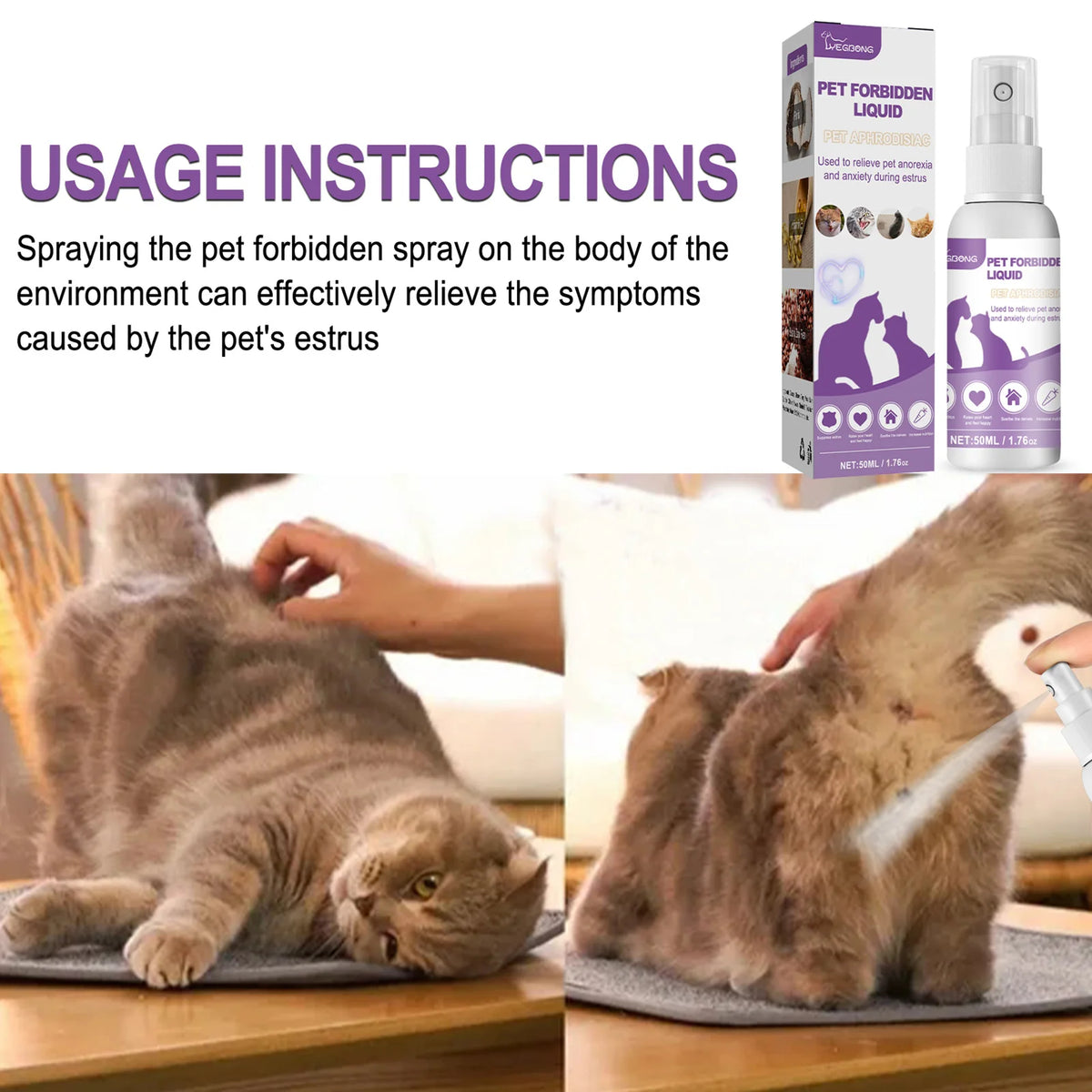 Pet Calming Diffuser Spray For Cats And Dogs Stress Relief