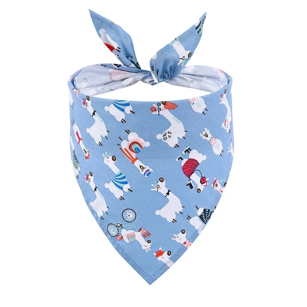 Washable Fruit Floral Dog Bandana Soft Adjustable Pet Scarf
