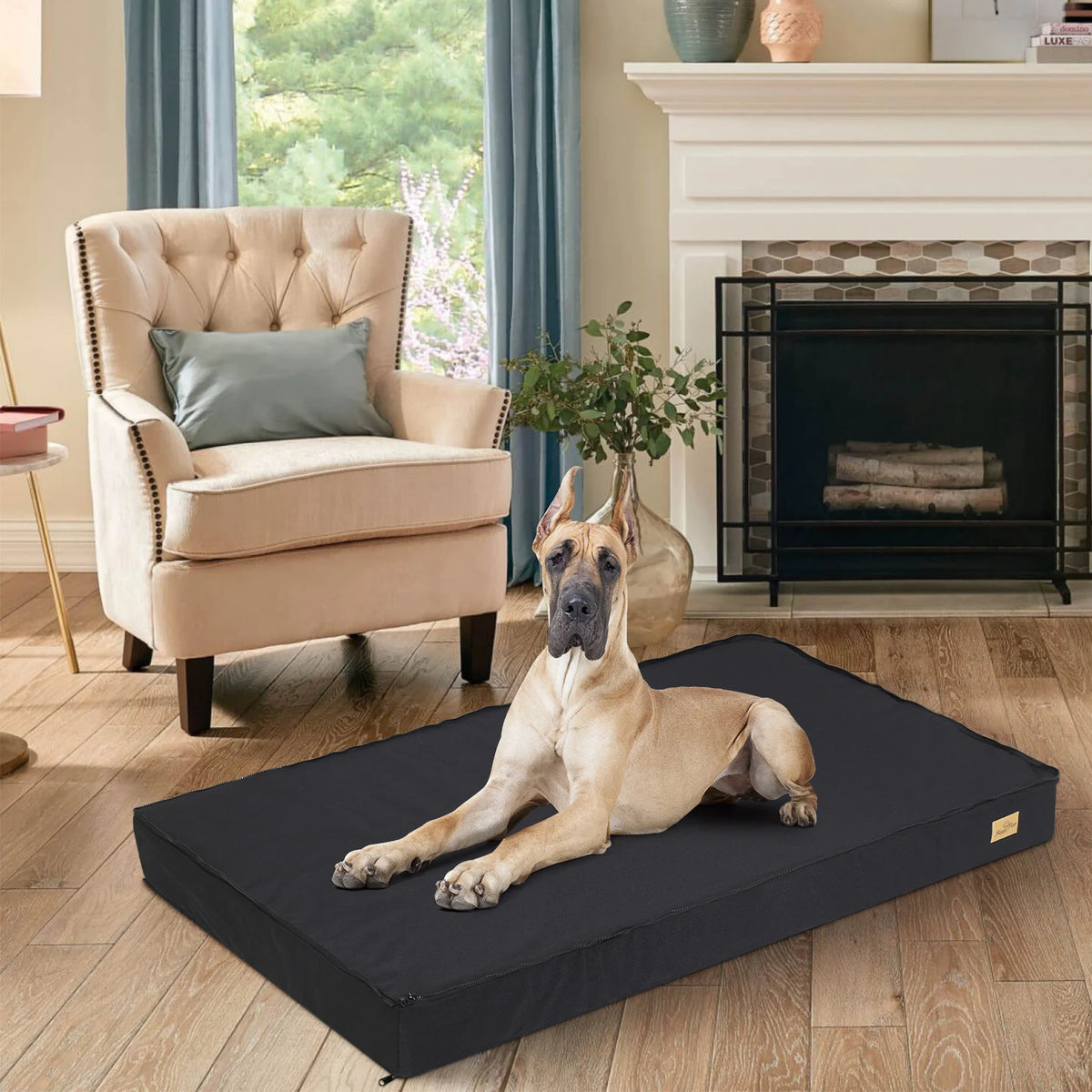 Orthopedic Memory Foam Dog Bed With Waterproof Washable Cotton Cover