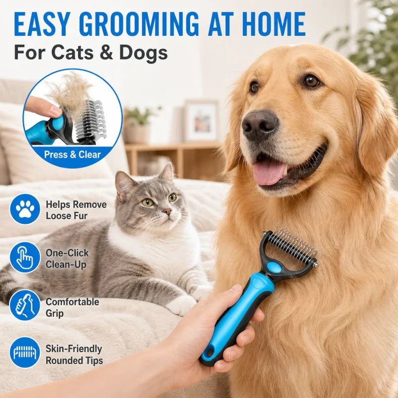 Professional Stainless Steel Pet Dematting Comb For Dogs And Cats