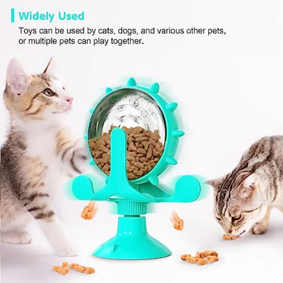 Interactive Cat And Dog Treat Dispenser Rotating Feeder Toy