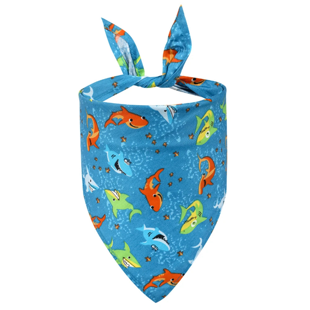 Washable Fruit Floral Dog Bandana Soft Adjustable Pet Scarf