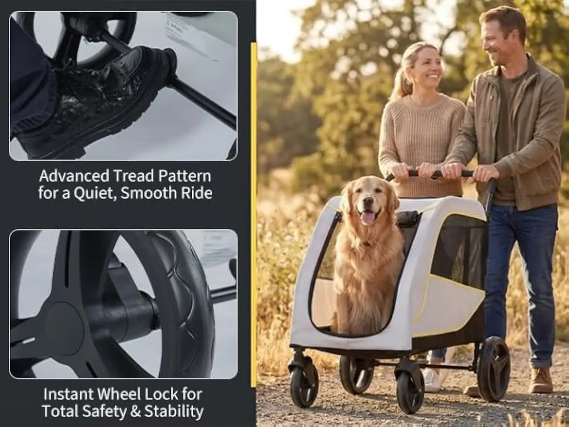 Garvee Folding Four Wheel Pet Stroller For Large Dogs And Cats
