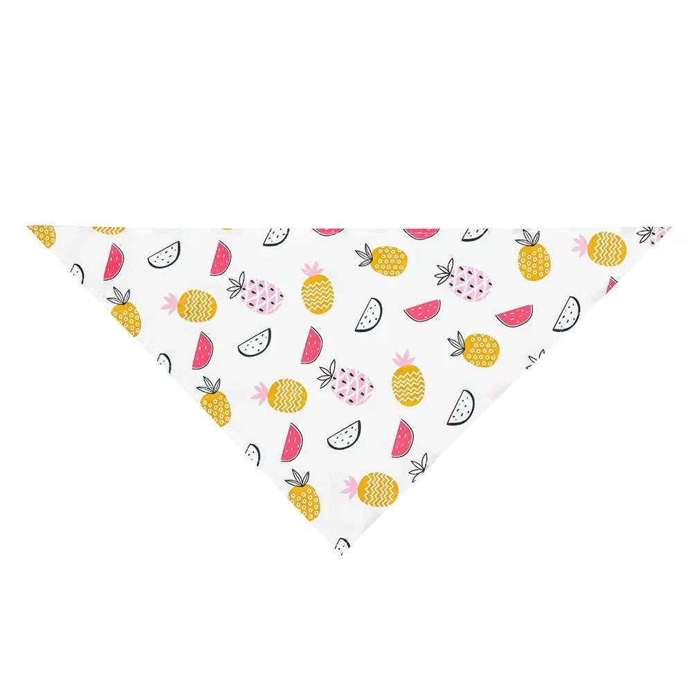 Washable Fruit Floral Dog Bandana Soft Adjustable Pet Scarf