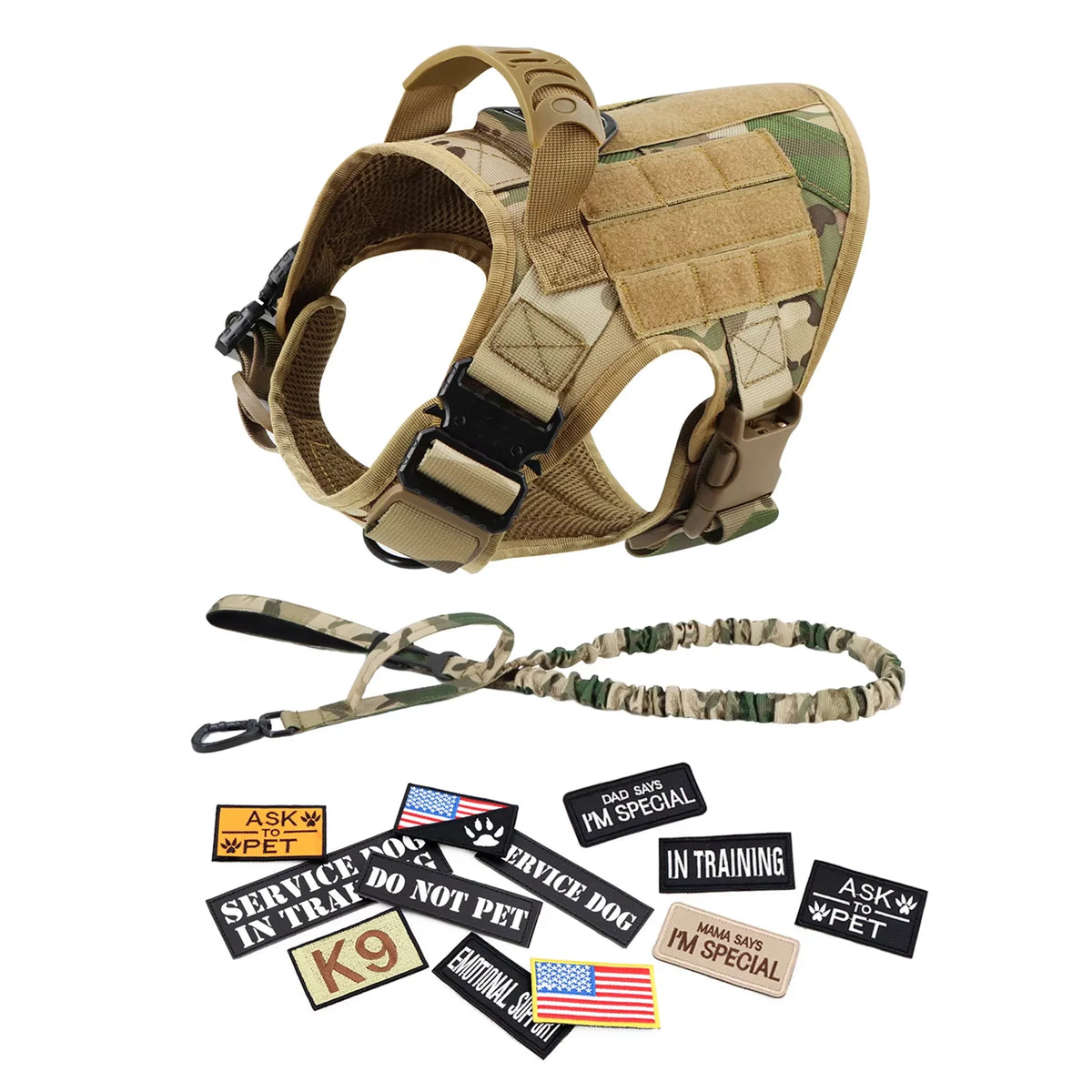 PetraVel Tactical Dog Harness Vest And Complete Accessory Set