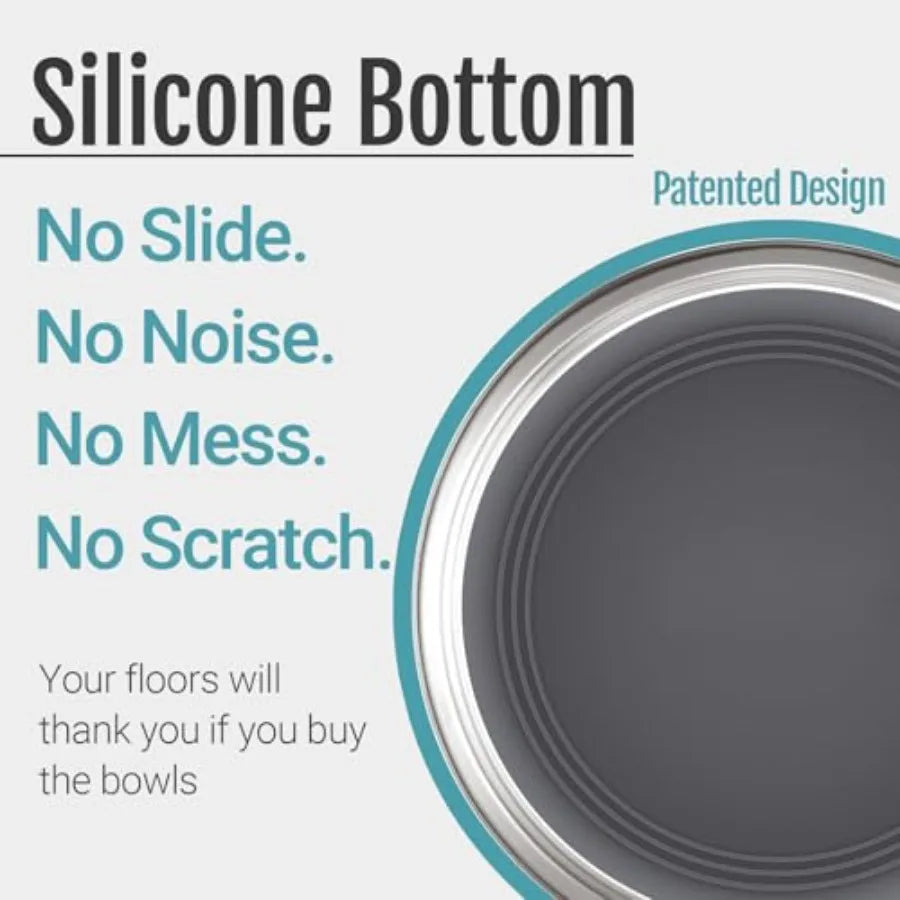 Nonslip Stainless Steel Dog And Cat Bowls With Silicone Base