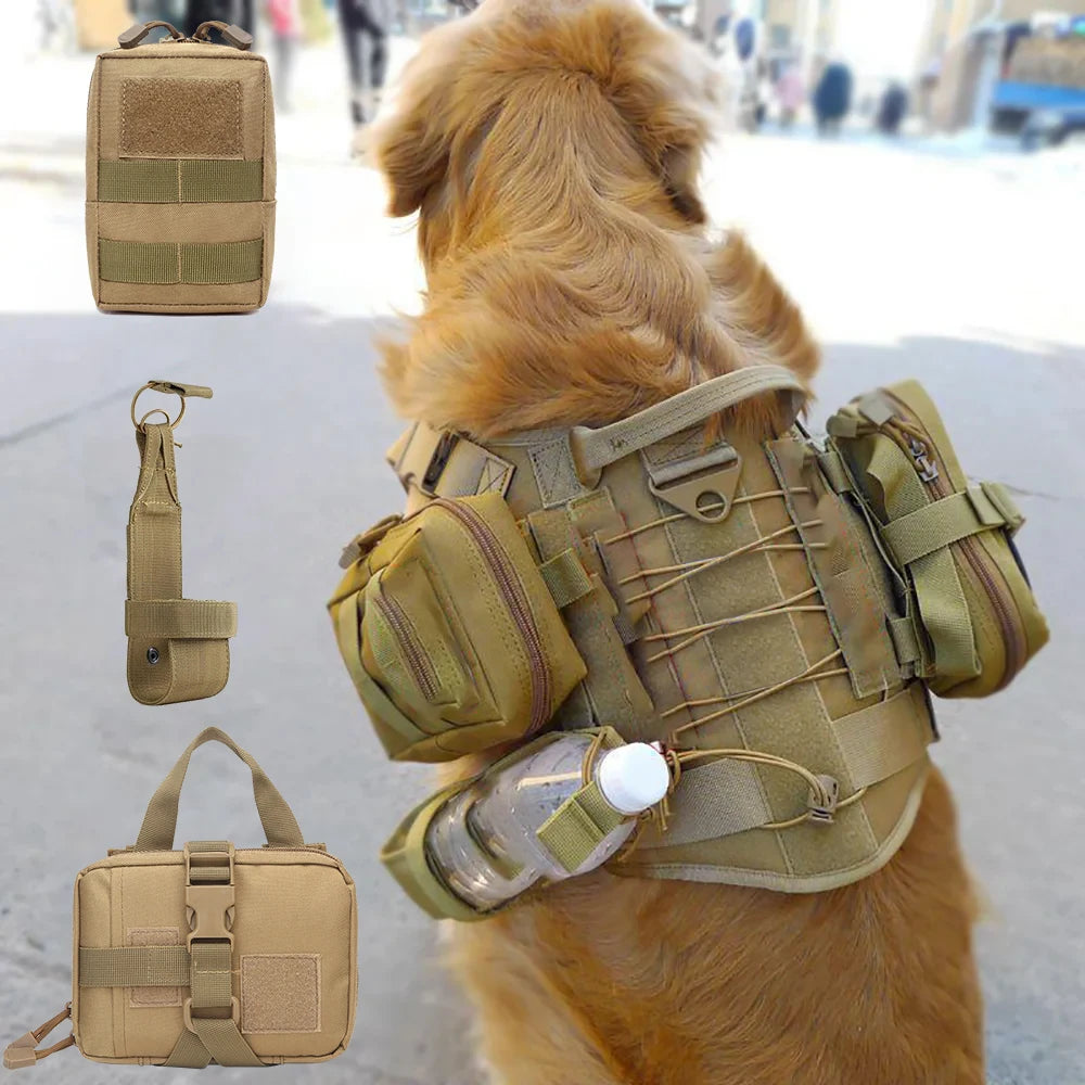 Petavel Dog Tactical Molle Pouch Set Harness Belt Military Gear