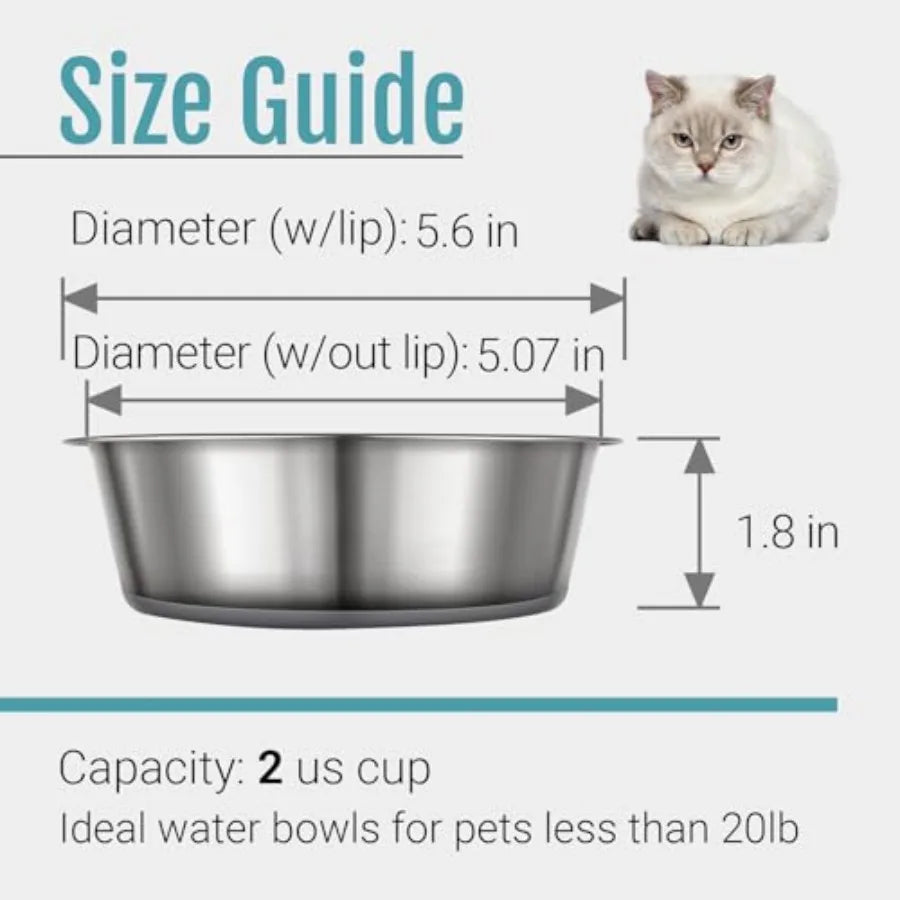 Nonslip Stainless Steel Dog And Cat Bowls With Silicone Base