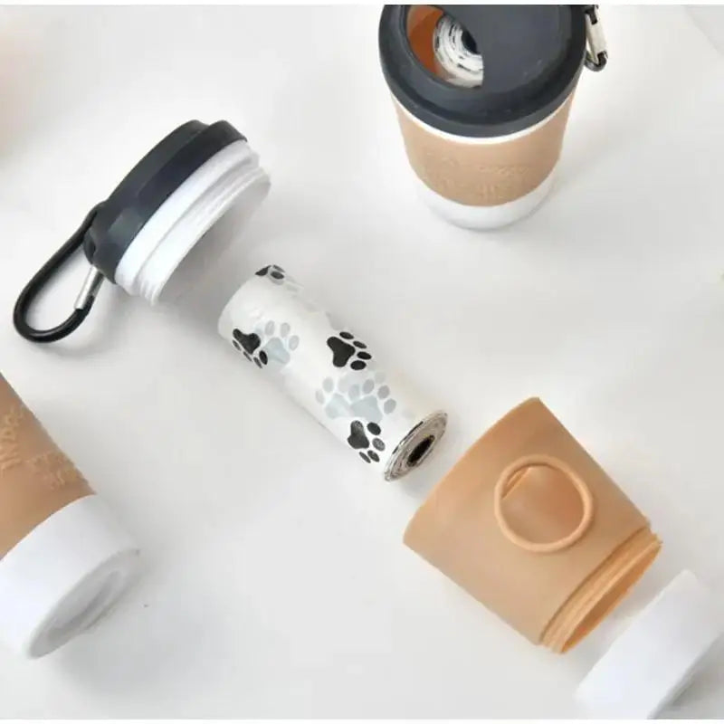 Portable Coffee Cup Shaped Pet Waste Bag Dispenser Dog Walking