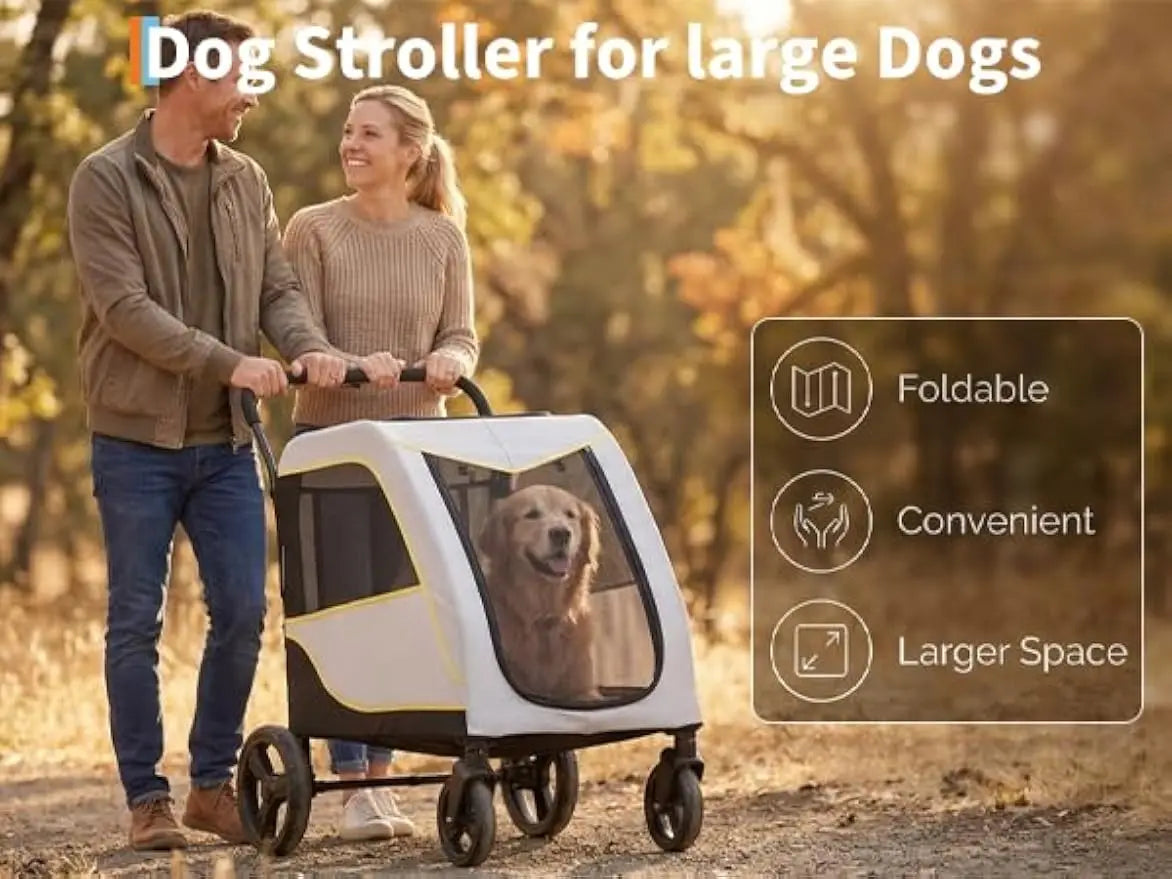 Garvee Folding Four Wheel Pet Stroller For Large Dogs And Cats