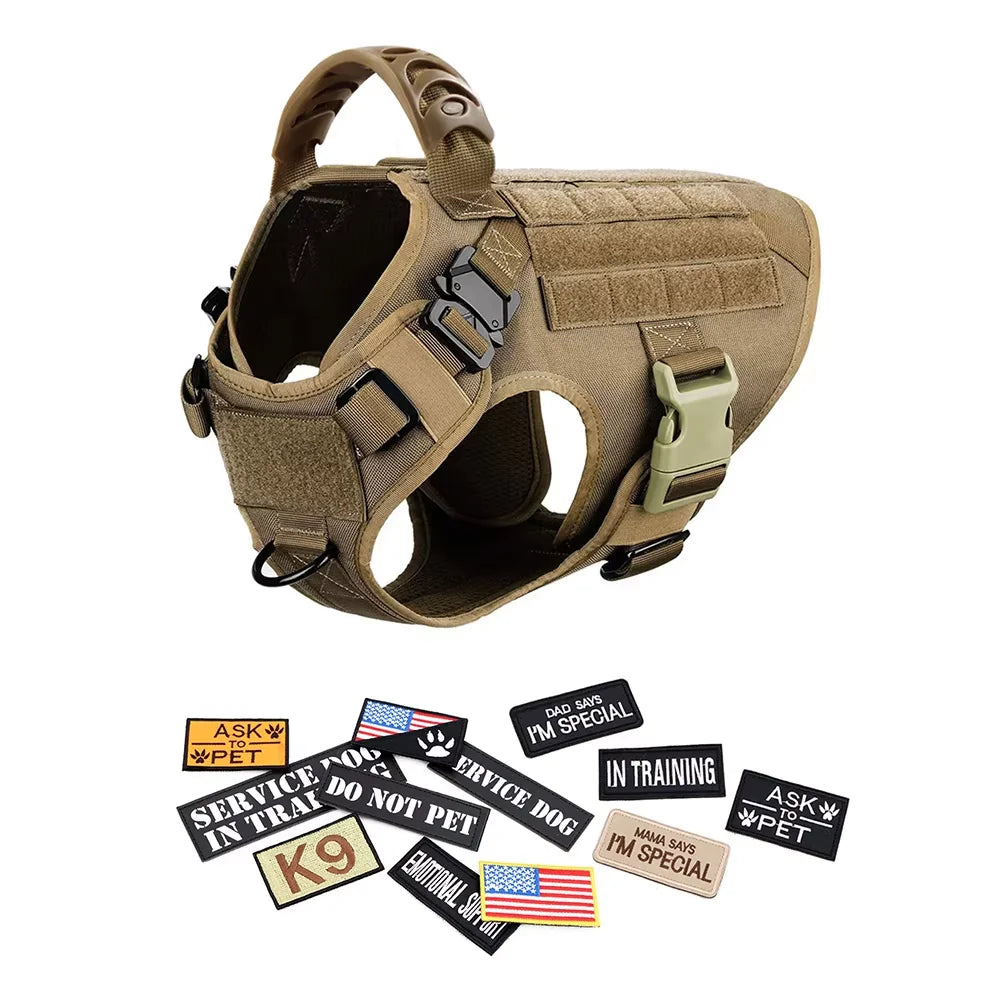 PetraVel Tactical Dog Harness Vest And Complete Accessory Set