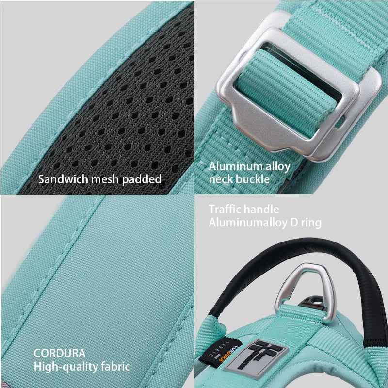 Small Combination Adjustable No Pull Nylon Reflective Dog Harness
