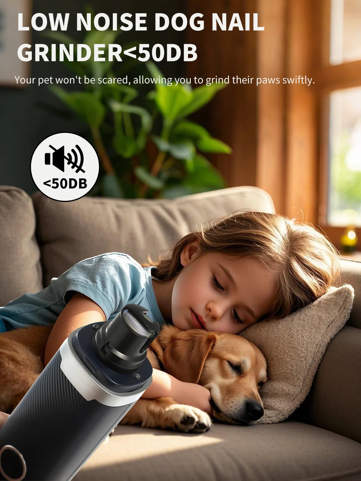 USB Rechargeable Dog Nail Grinder Electric Quiet Pet Clipper