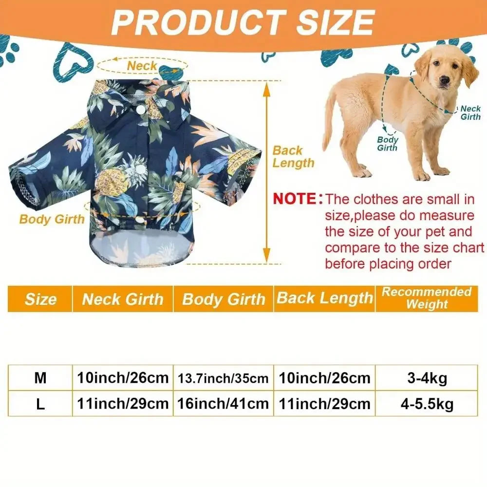 Pet Hawaiian Shirts Set Breathable Dog And Cat Apparel