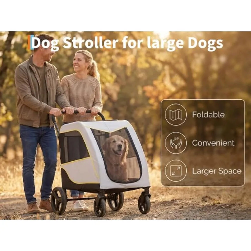 Garvee Folding Four Wheel Pet Stroller For Large Dogs And Cats