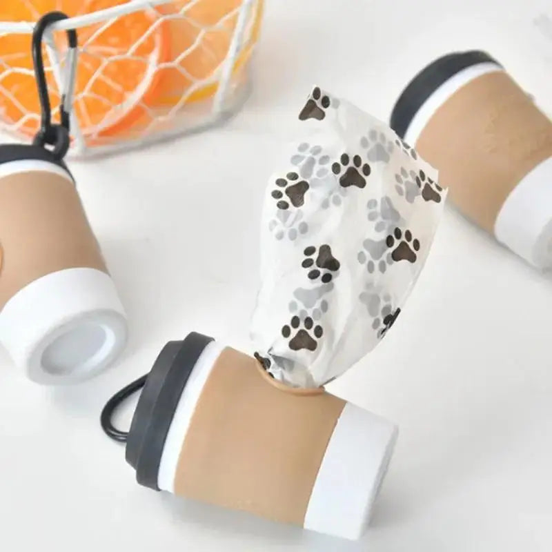 Portable Coffee Cup Shaped Pet Waste Bag Dispenser Dog Walking
