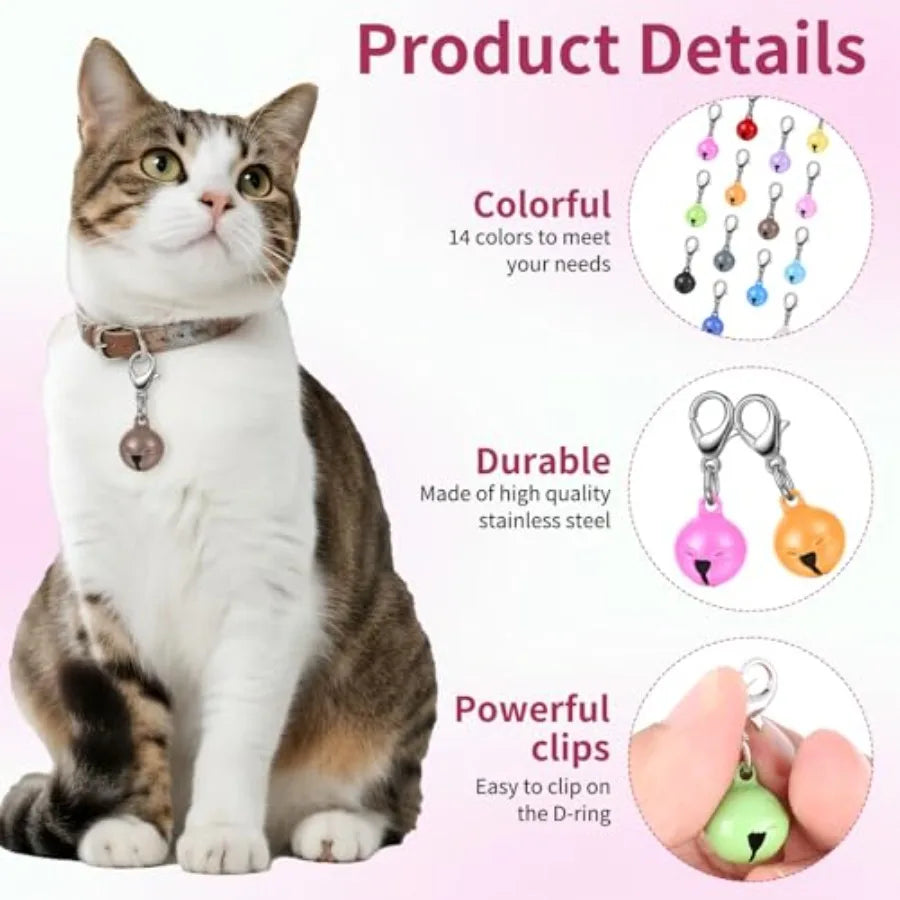 Pet Collar Bells With Key Ring Clasps For Small Pets