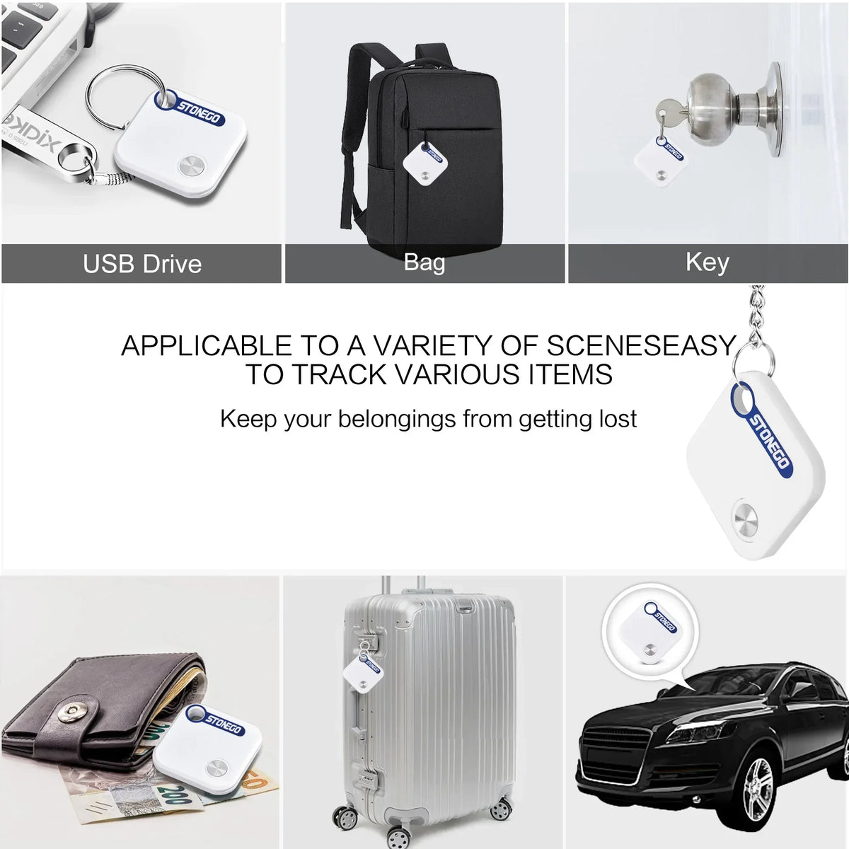 STONEGO Bluetooth GPS Tracker For Keys Pets And Luggage Locator