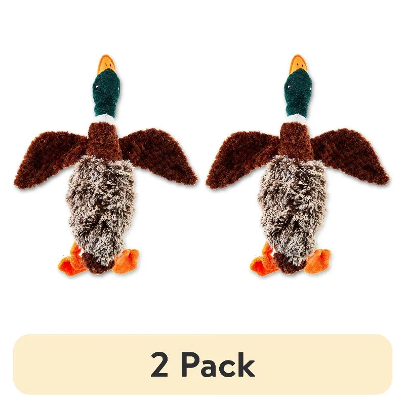 Plush Duck Dog Toy With Honking Squeaker For Chew Play