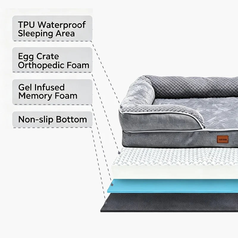 Orthopedic Memory Foam Dog Sofa Bed With Waterproof Washable Cover