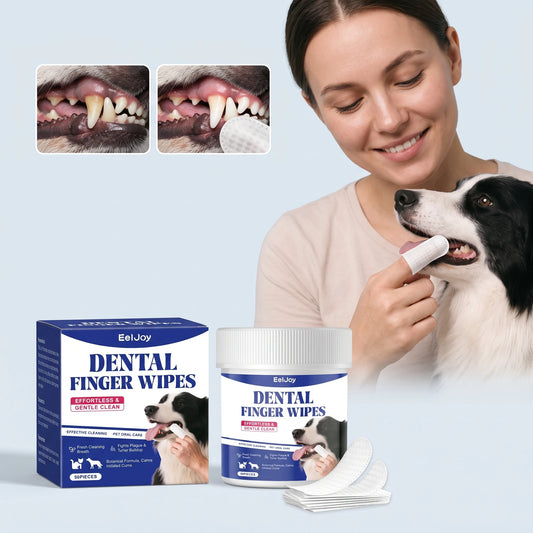 Pet Dental Finger Wipes Prevent Plaque And Freshen Breath Daily