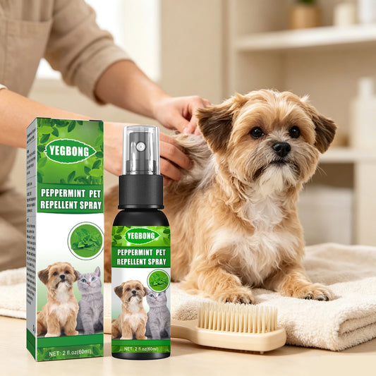 Yegbong Pet Flea Repellent Spray Natural Mint Soothing Itch Relief