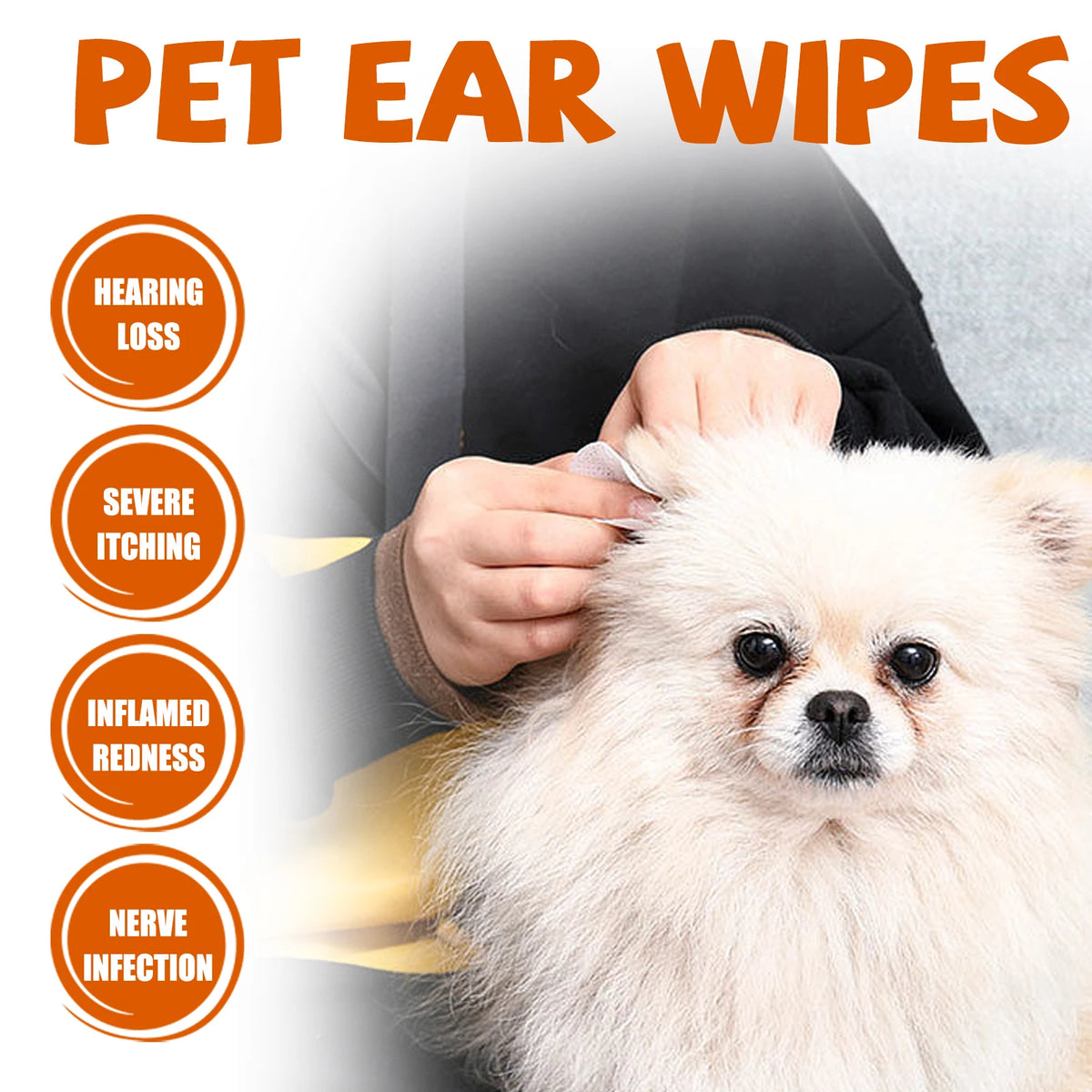 Yegbong Gentle Pet Ear Cleaning Wipes For Cats And Dogs