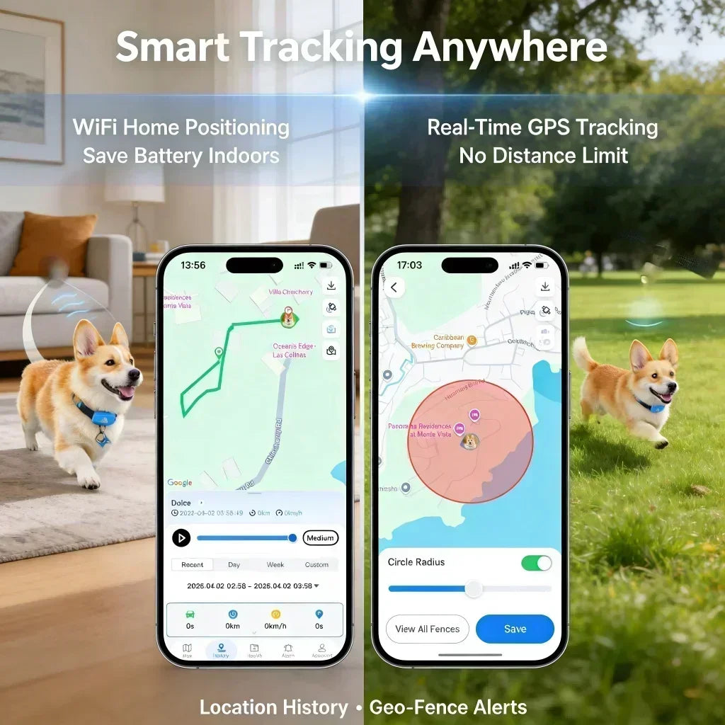 Wanwaytech 4G GPS Pet Tracker For Real Time Location Monitoring