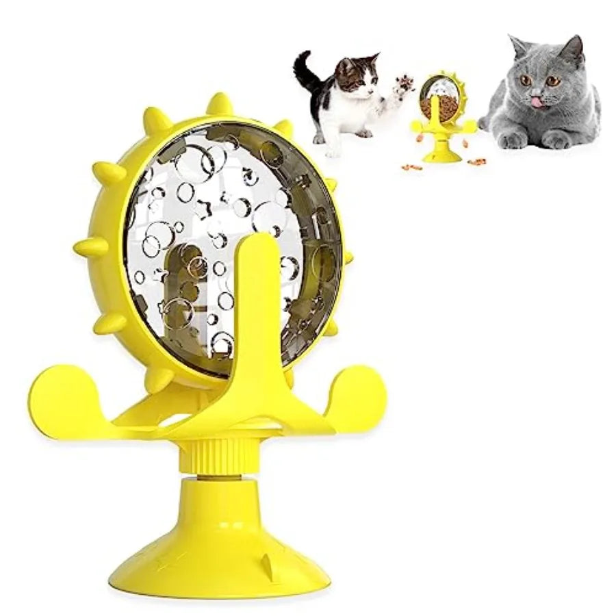 Interactive Cat And Dog Treat Dispenser Rotating Feeder Toy