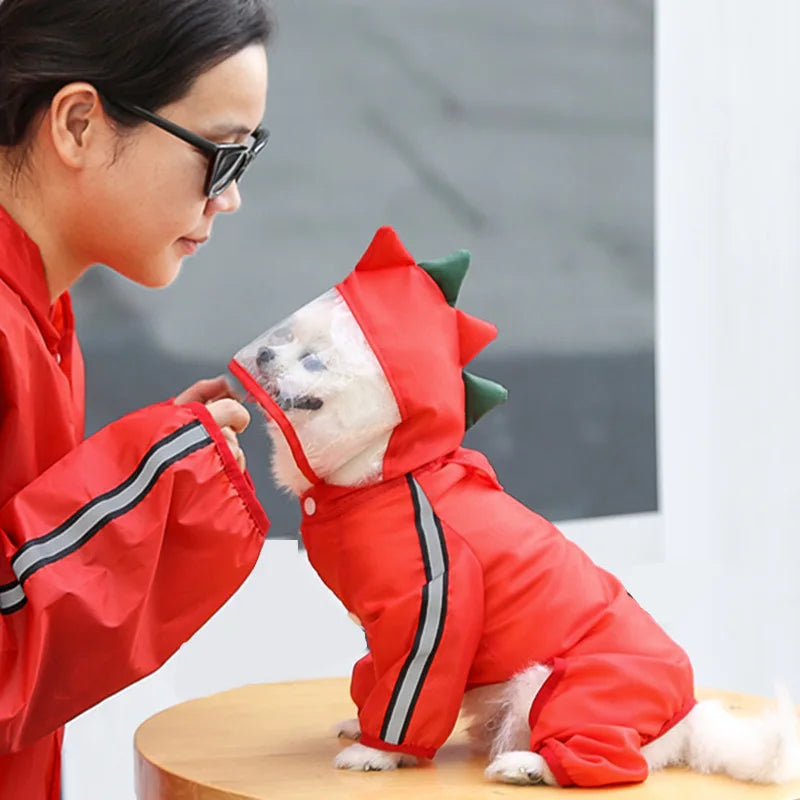 Waterproof Reflective Hooded Raincoat For Dogs And Cats