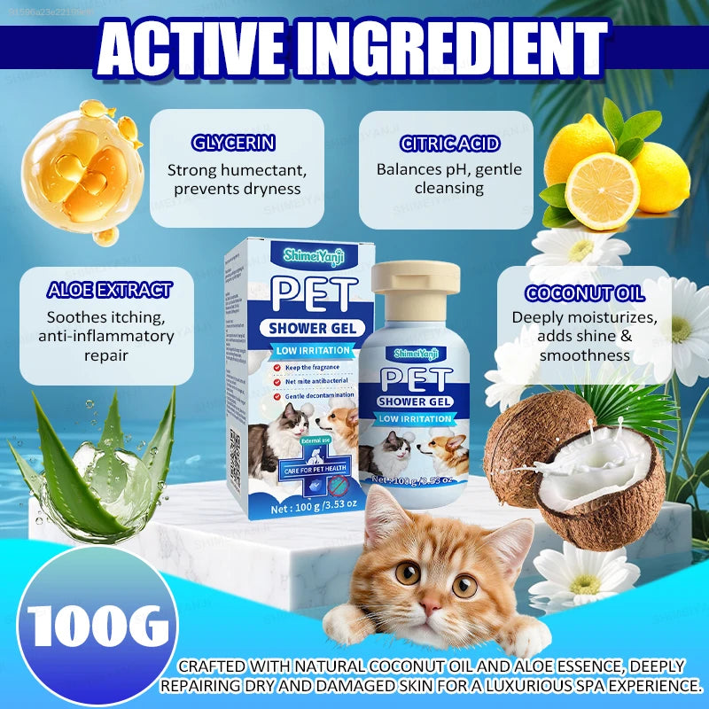 Gentle Moisturizing Cat And Dog Shampoo For Pet Odor Control