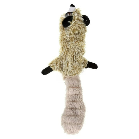 Raccoon Dog Toy Soft No Stuffing Squeaky Toy For Dogs