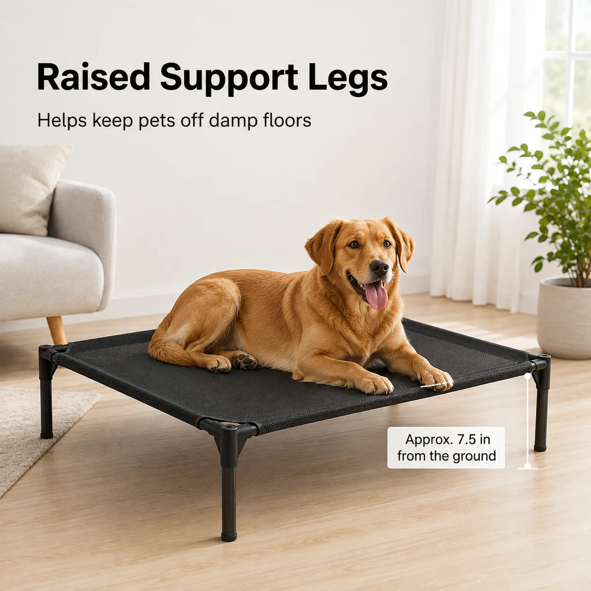 Breathable Mesh Elevated Dog Bed With Durable Nylon Frame