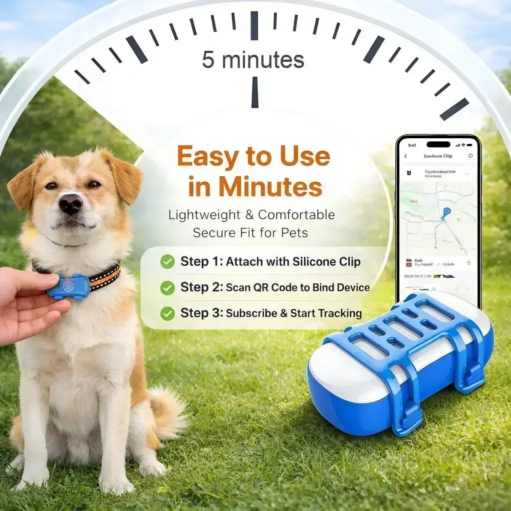 Wanwaytech 4G GPS Pet Tracker For Real Time Location Monitoring