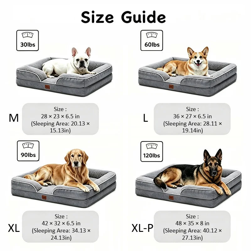 Orthopedic Memory Foam Dog Sofa Bed With Waterproof Washable Cover