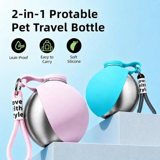 Leak Proof Foldable Pet Water Bottle For Dogs And Cats