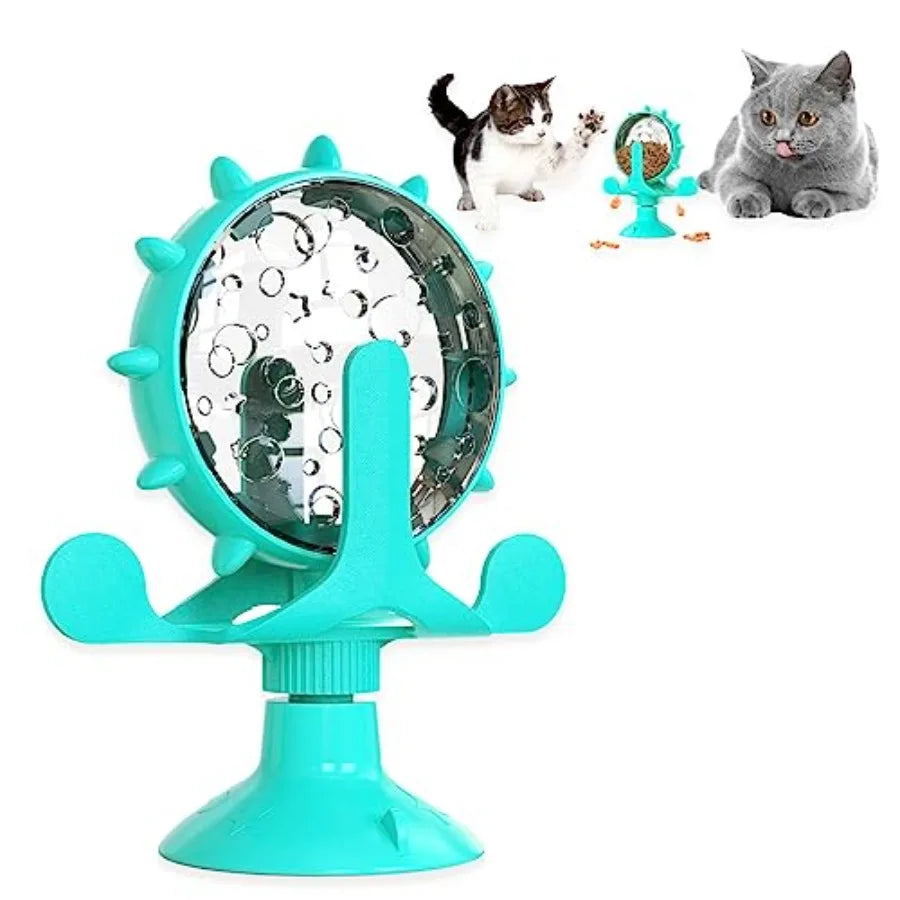 Interactive Cat And Dog Treat Dispenser Rotating Feeder Toy