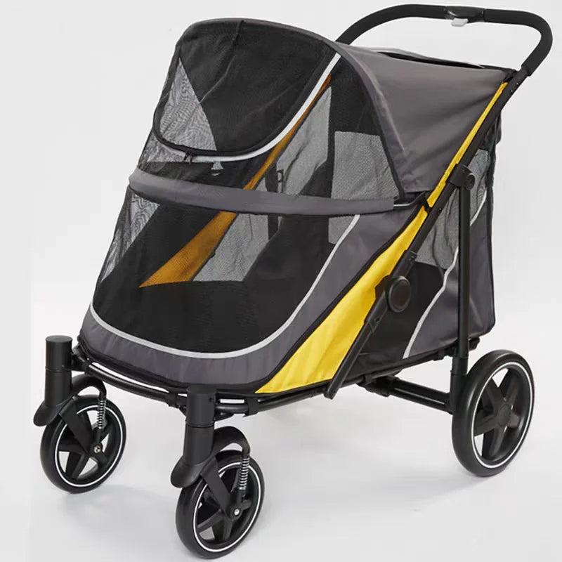 Garvee Folding Four Wheel Pet Stroller For Large Dogs And Cats