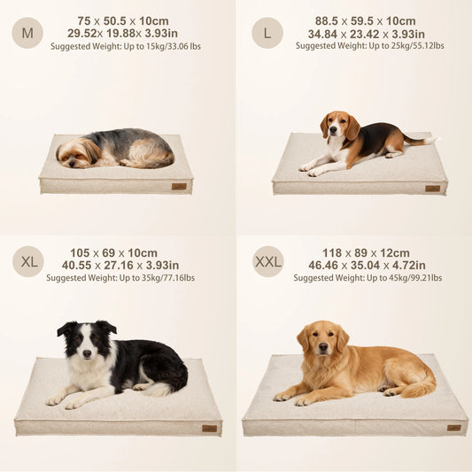 Borwart Removable Cover Linen Dog Bed With Comfortable Foam Base