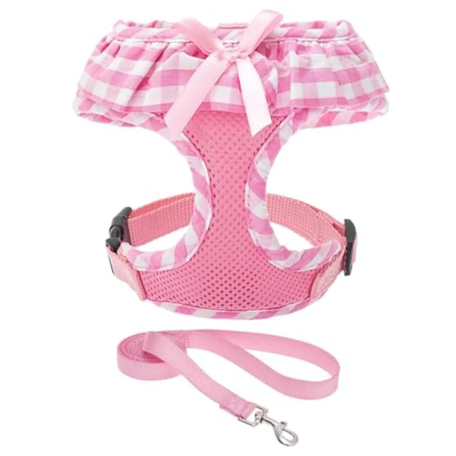 Adjustable Step In Dog Harness Collar And Leash Set